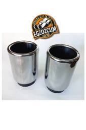 Paslanmaz Krom tekli 76 mm. Egzoz eksoz ucu başlığı thumbnail 5