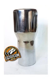 51 mm. Antipas iç kaplamalı YUVARLAK RÜZGAR rüzgar sesli nikelaj egzoz eksoz ucu tekli thumbnail 2