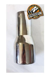 51 mm. Antipas iç kaplamalı YUVARLAK RÜZGAR rüzgar sesli nikelaj egzoz eksoz ucu tekli thumbnail 3