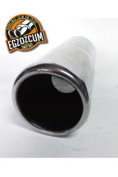 Antipas iç kaplamalı Rüzgar sesli 60 mm nikelaj tekli egzoz eksoz ucu thumbnail 4