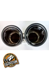 90 mm. Akrapoviç Egsoz eksoz Ucu DUAL Çiftli Mat Karbon SAĞ/SOL Uyumlu TAKIM thumbnail 7