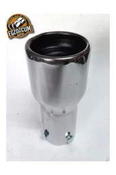 51 mm. RÜZGAR rüzgar sesli Antipas iç kaplamalı VİDALI sök/tak YUVARLAK nikelaj egzoz eksoz ucu thumbnail 2