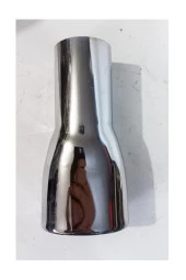 Antipas iç kaplamalı 51 mm. Yassı ISLIK SESLİ Nikelaj egzoz Uyumlu eksoz ucu tekli thumbnail 2