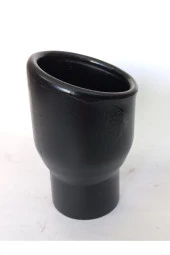 Siyah Antipas kaplamalı nikelaj tekli Önü kesik egzoz eksoz ucu 60 mm thumbnail 3