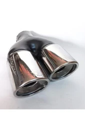 76 mm. ÇİFTLİ İÇİ DOLU SAĞ KROM EGZOZ EKSOZ UCU thumbnail 2