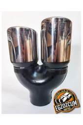76 mm. ÇİFTLİ İÇİ DOLU SAĞ KROM EGZOZ EKSOZ UCU thumbnail 3