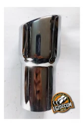 Antipas Iç Kaplamalı Islık Sesli Önü Kesik 60 Mm Nikelaj Tekli Egzoz Eksoz Ucu thumbnail 2