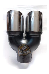 76 mm. ÇİFTLİ İÇİ DOLU EŞİT KROM EGZOZ EKSOZ UCU thumbnail 6