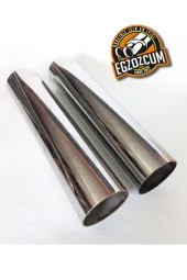 60 mm. İç Boru Deliksiz Ses Orani Yüksek yassı Varex Warex egzoz eksoz ve nikelaj çıkış borusu thumbnail 3