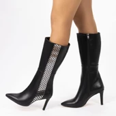 Kadın İnce Topuklu Sivri Burunlu Klasik  Çizme thumbnail 10