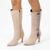 Kadın İnce Topuklu Sivri Burunlu Klasik  Çizme thumbnail 2