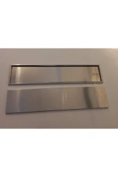 Paslanmaz Metal Plaka Altlığı Krom  Plakalık geçmeli Plaka 1 Adet thumbnail 1