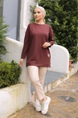Yeni Stil Kahve Arma Detaylı Tunik 10020 - 3