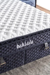 Niron  Baklava Lüks Yatak Baza ve Başlık Seti 160x200 cm Çift Kişilik Çok Sert Yatak Antrasit Baza Başlık - 3