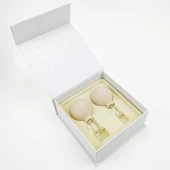 Silikon Vakumlu Cam Yüz Masaj Kupası 2'li Set Bej Renk thumbnail 1