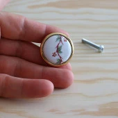 Porselen Kulp Gold Düğme Mobilya Mutfak Dolabı Çekmece Dolap Kulpları Kapak Kulpu Kulbu Altın - 3