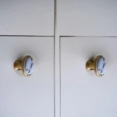 Porselen Kulp Gold Düğme Mobilya Mutfak Dolabı Çekmece Dolap Kulpları Kapak Kulpu Kulbu Altın - 4