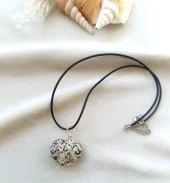 Kolye Kalp Doğal Taş El İşi Tel Sarma Tasarım Çakra Charm Takı Kadın Kız Örgü - 1