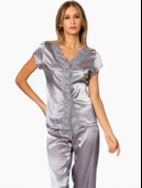 Pierre Cardin Saten Gecelik Sabahlık Pijama Takım Şort Takım 6'lı Gelin Çeyiz Seti 6010 - 10
