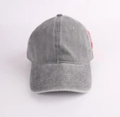 Perlotus Love Nakışlı Gri Pamuklu Yıkamalı Kadın Şapka - 5