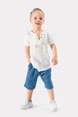 Erkek Çocuk Yazlık Müslin Kumaş Müslin Alt Üst Çocuk Takımı - 9