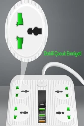 Qpen SC05 8in1 Priz Dönüştürücü - 6