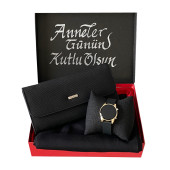 Anneler Günü Siyah Kol Saati Penye Şal Carlino Cüzdan - 2