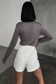 Rahat Ve Şık Uzun Kollu Bisiklet Yaka Likralı Viskon Penye Body Füme - 5