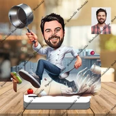 Ahçı-Şef 3D Ahşap Biblo,Sevgiliye Hediye,Doğum Günü Hediyesi thumbnail 1