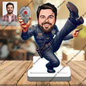 Bay Polis 3D Ahşap Biblo,Sevgiliye Hediye,Doğum Günü Hediyesi thumbnail 1