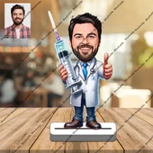 Sağlık Görevlisi 3D Ahşap Biblo,Sevgiliye Hediye,Doğum Günü Hed - 1
