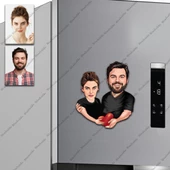 Evli Mutlu Tasarımlı Buzdolabı Magneti/Resim Gönder Magnet Olsun - 1