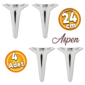 Aspen Lüks Mobilya Kanepe Tv Ünitesi Konsol Koltuk Ayağı Krom Baza Ayakları 24 Cm (4 ADET) - 1