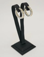 Zirkon Taşlı Halka Çelik Küpe - 1