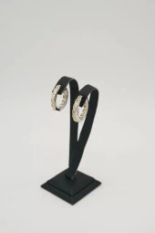 Zirkon Taşlı Halka Çelik Küpe - 2