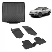 Citroen C4 X 2021 Sonrası  Sahler 4.5D Paspas ve Rizline 3D Bagaj Havuzu Siyah thumbnail 1