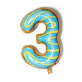 3 Rakam Desenli Folyo Balon 32 inc 72 cm - 1
