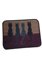 Pet Mamacı Elekli Çift Katlı Kedi Kumu Paspası 60X45 cm Desenli - 1