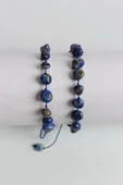 Doğal Lapis Lazuli Bileklik Makrome Ayarlı 417-5 - 3