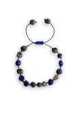 Doğal Lapis Lazuli Bileklik Makrome Ayarlı 417-5 - 1