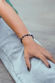 Doğal Lapis Lazuli Bileklik Makrome Ayarlı 417-5 - 2