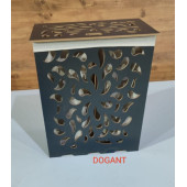 DOGANT  AHŞAP ÇİFTLİ GÖZLÜ ÇAMAŞIR SEPETİ ANTRASİT - 2
