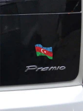 Azerbaycan Dalgalı Bayrak Etiket 7 x 6 cm - 7