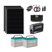 Lexron Mini Bağ Evi Güneş Enerjisi Solar Paketi 1200W Inverter 170W Güneş Paneli Paket 3 - 1