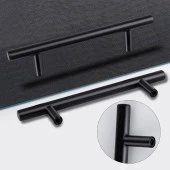 Mobilya Mutfak Çekmece Dolap Kapak Kulpu Kulbu 224 mm Mat Siyah Metal Kulp thumbnail 5