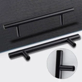 Mobilya Mutfak Çekmece Dolap Kapak Kulpu Kulbu 224 mm Mat Siyah Metal Kulp thumbnail 6