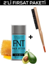 Fontenay Hair Wax Stick 75gr For Men + Profesyonel Topuz Fırçası 3033 2'Li Set - 1
