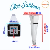 Dempa Lüks Mobilya Oturma Grubu Kanepe Tv Ünitesi Konsol Koltuk Ayağı Baza Ayakları Beyaz Krom 26 Cm - 2