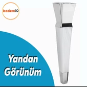 Dempa Lüks Mobilya Oturma Grubu Kanepe Tv Ünitesi Konsol Koltuk Ayağı Baza Ayakları Beyaz Krom 26 Cm - 3