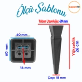 Dempa Lüks Mobilya Oturma Grubu Kanepe Tv Ünitesi Konsol Koltuk Ayağı Baza Ayakları Mat Siyah 26 Cm thumbnail 2